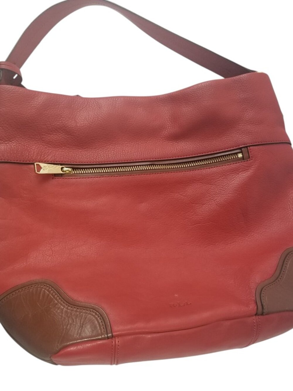 Lauren Ralph Lauren Slouchy Hobo Women's Large Red Leather Purse - Picture 2 of 14